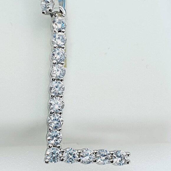 "925 Sterling Silver Cubic Zirconia Initial Pendant, UU1P6A6178 - Picture 9 of 10